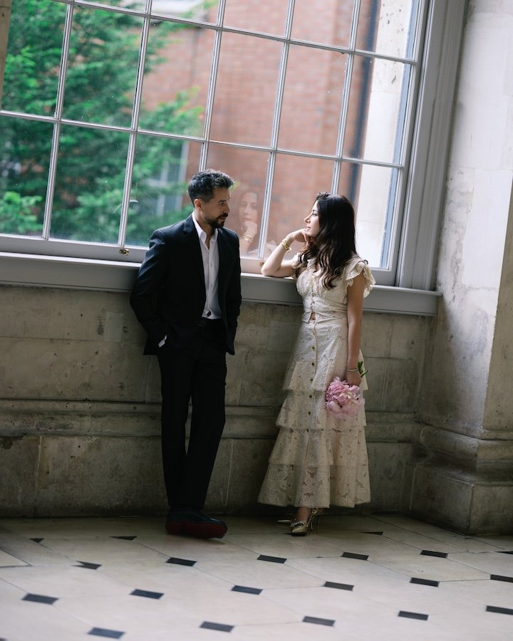Amar and Hosam — pre-wedding photography Dublin City Hall, natural light