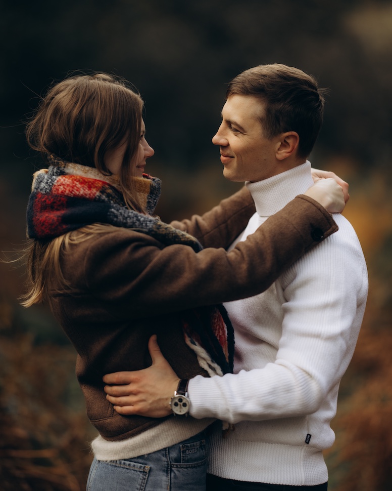 Dima & Kate — pine forest couple, Glendalough, Co. Wicklow
