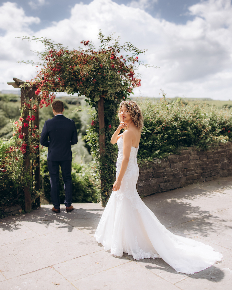 Dominique and Ciaran — outdoor wedding light, Falls Hotel, Ennistymon