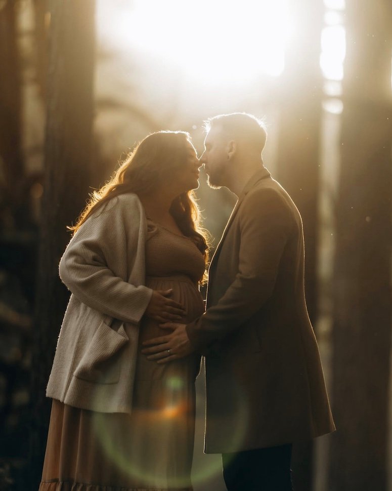 Ebony & Ryan — woodland maternity portrait, Glendalough, Co. Wicklow
