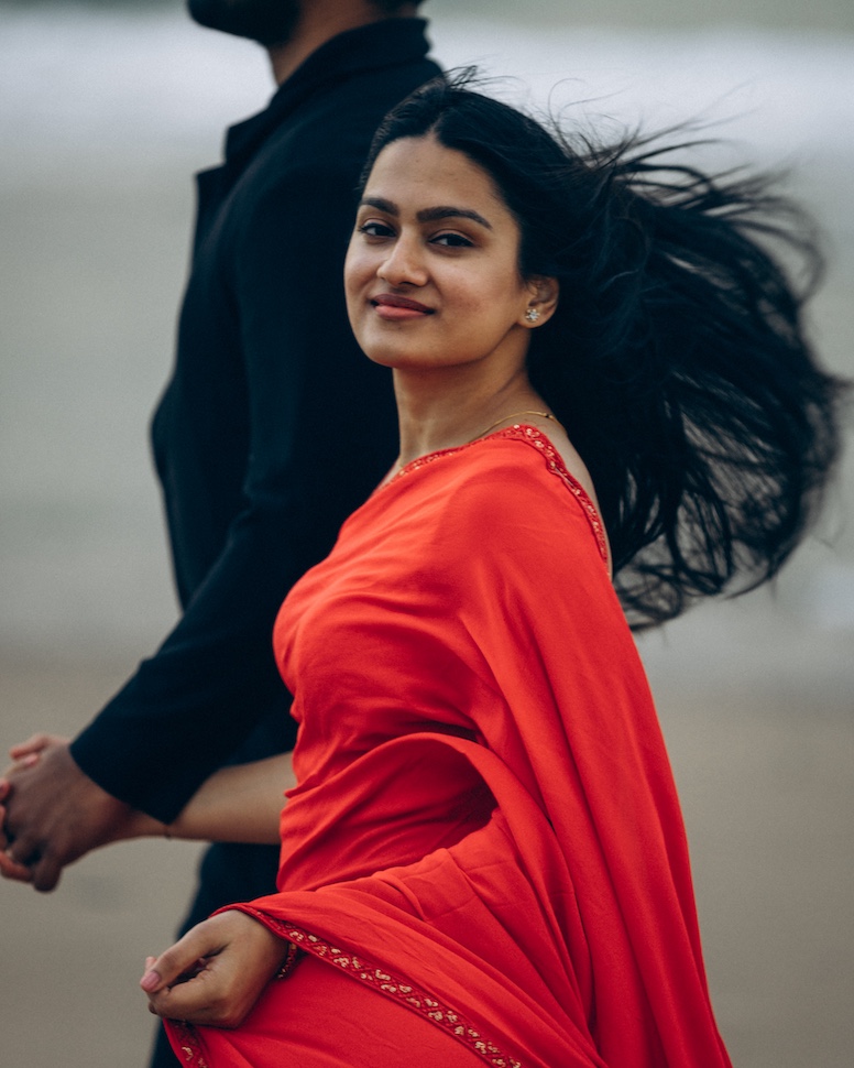 Jay & Bhoomika — beach walk portrait, Brittas Bay, Co. Wicklow