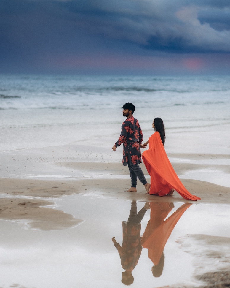 Jay & Bhoomika — coastal couple golden hour, Brittas Bay, Co. Wicklow