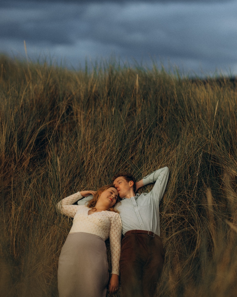 Juliette & Cian — evening light engagement, Bull Island, Dublin Bay