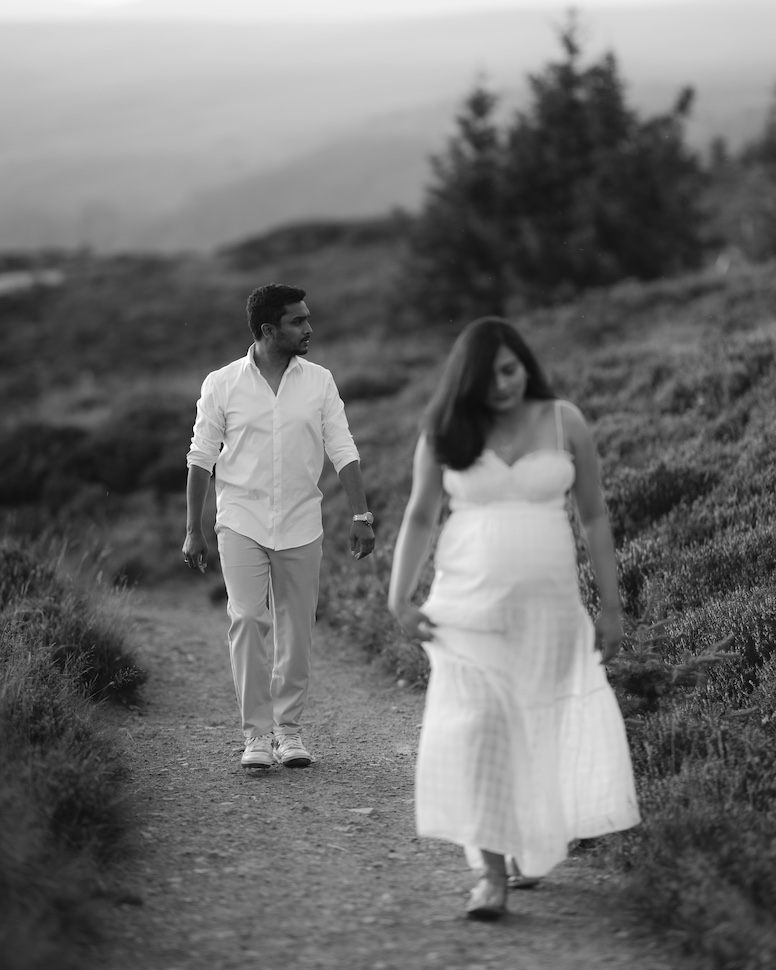Rachita & Sid — expecting parents Lough Tay, Wicklow Mountains near Guinness Lake