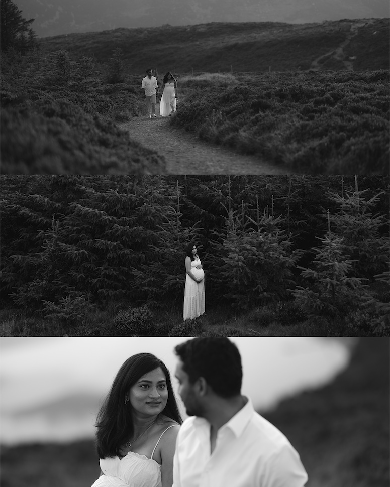 Rachita & Sid — Irish mountains maternity portrait, Wicklow Mountains near Guinness Lake