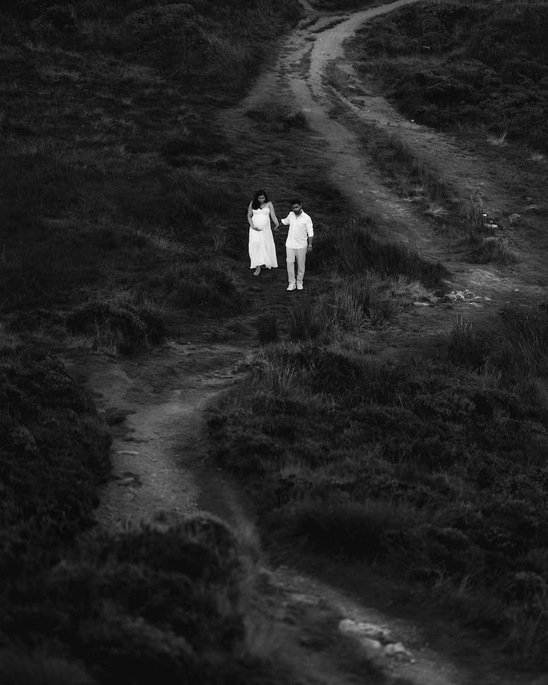 Rachita & Sid — expecting couple Guinness Lake, Wicklow Mountains near Guinness Lake