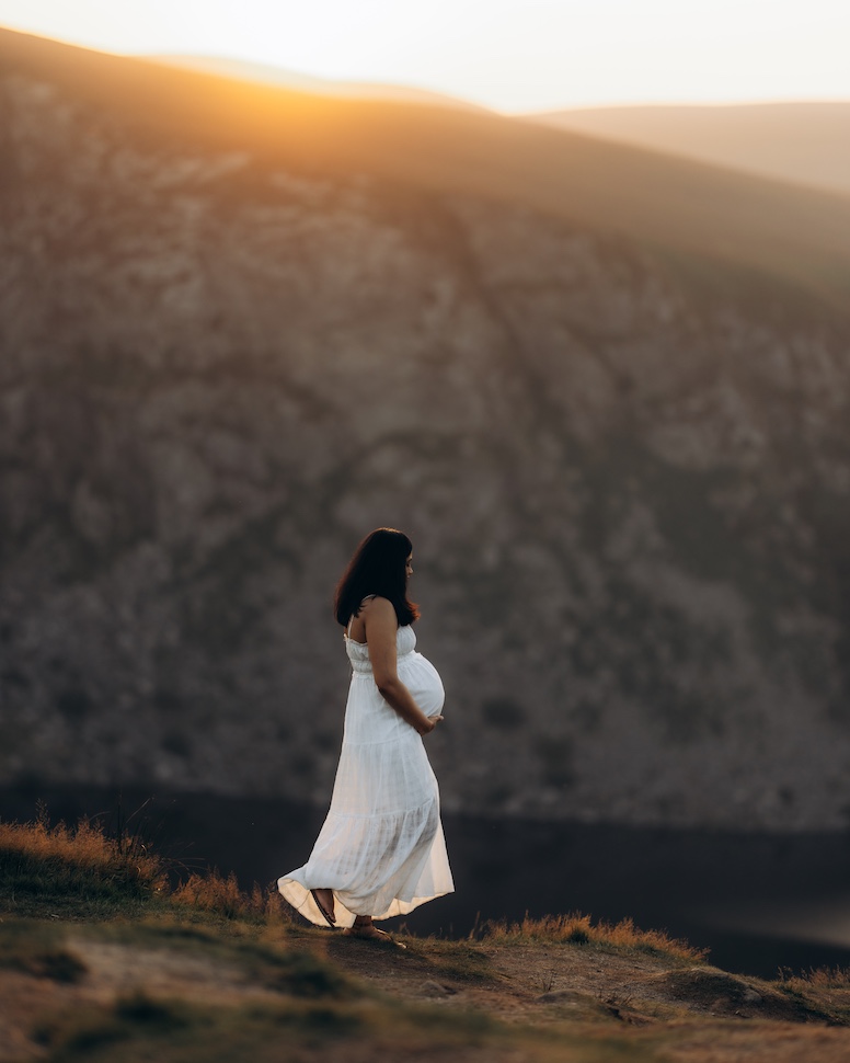 Rachita & Sid — mountain maternity portrait, Wicklow Mountains near Guinness Lake