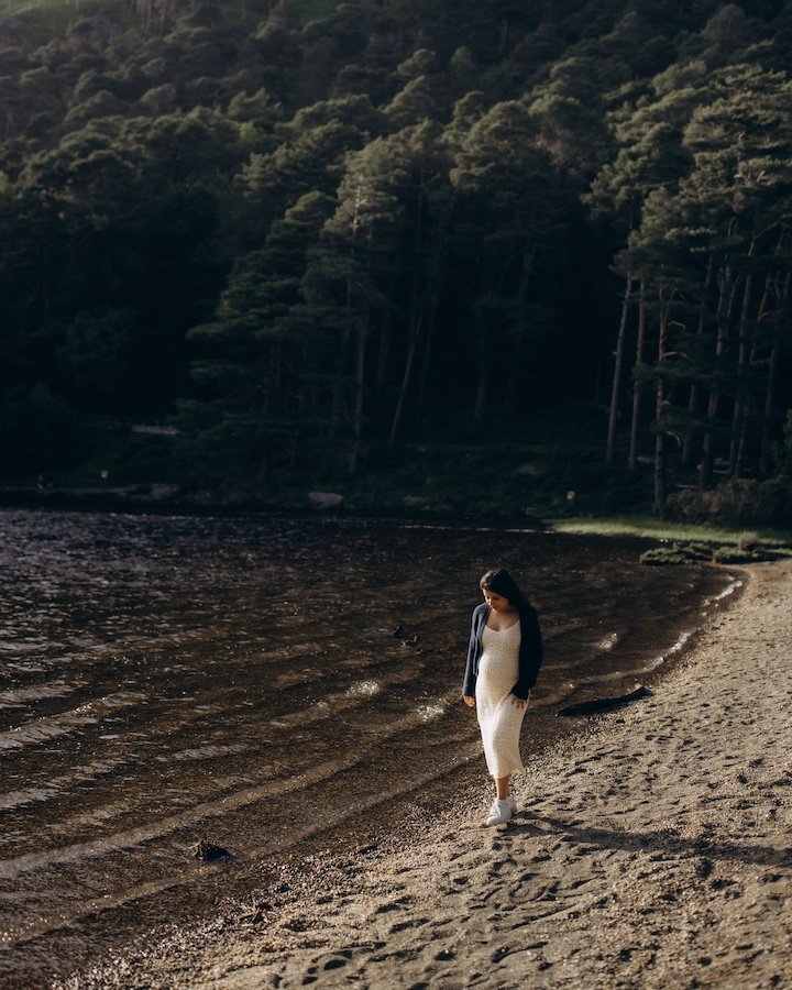 Sona & Chiragh — Glendalough maternity portrait, ancient valley, Co. Wicklow