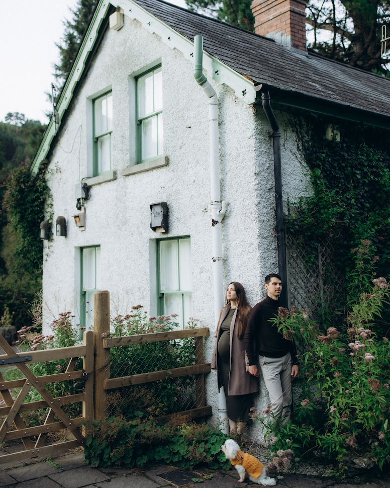 Tatiana & Ivan — forest floor maternity portrait, Glendalough, Co. Wicklow