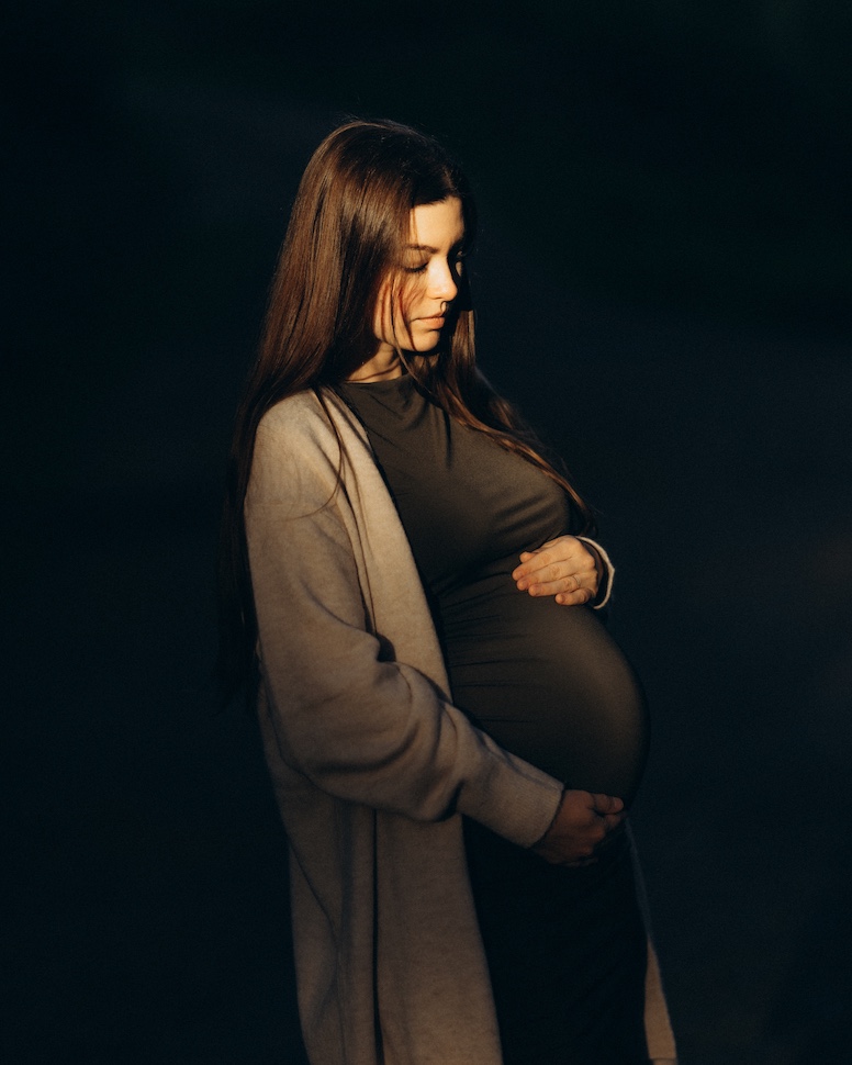 Tatiana & Ivan — golden light maternity forest, Glendalough, Co. Wicklow