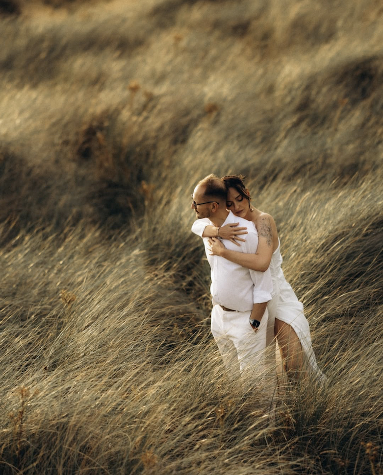 Zoya & Alex — sea grass couple, Bull Island, Dublin Bay