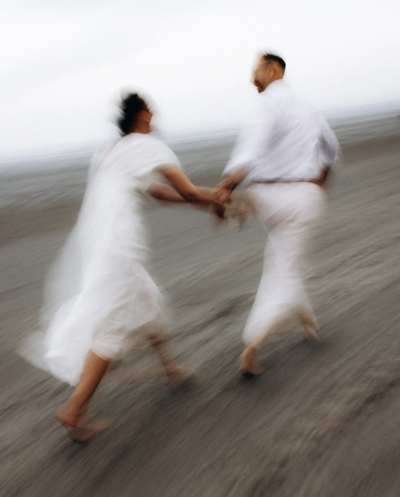 Zoya & Alex — coastal couple golden light, Bull Island, Dublin Bay