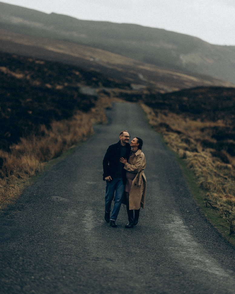 Zoya & Alex — dramatic landscape maternity, Wicklow Mountains